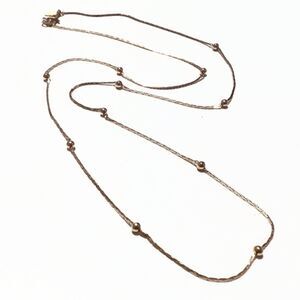 Vintage Monet Delicate Gold Tone Gold Bead Station Necklace 24"